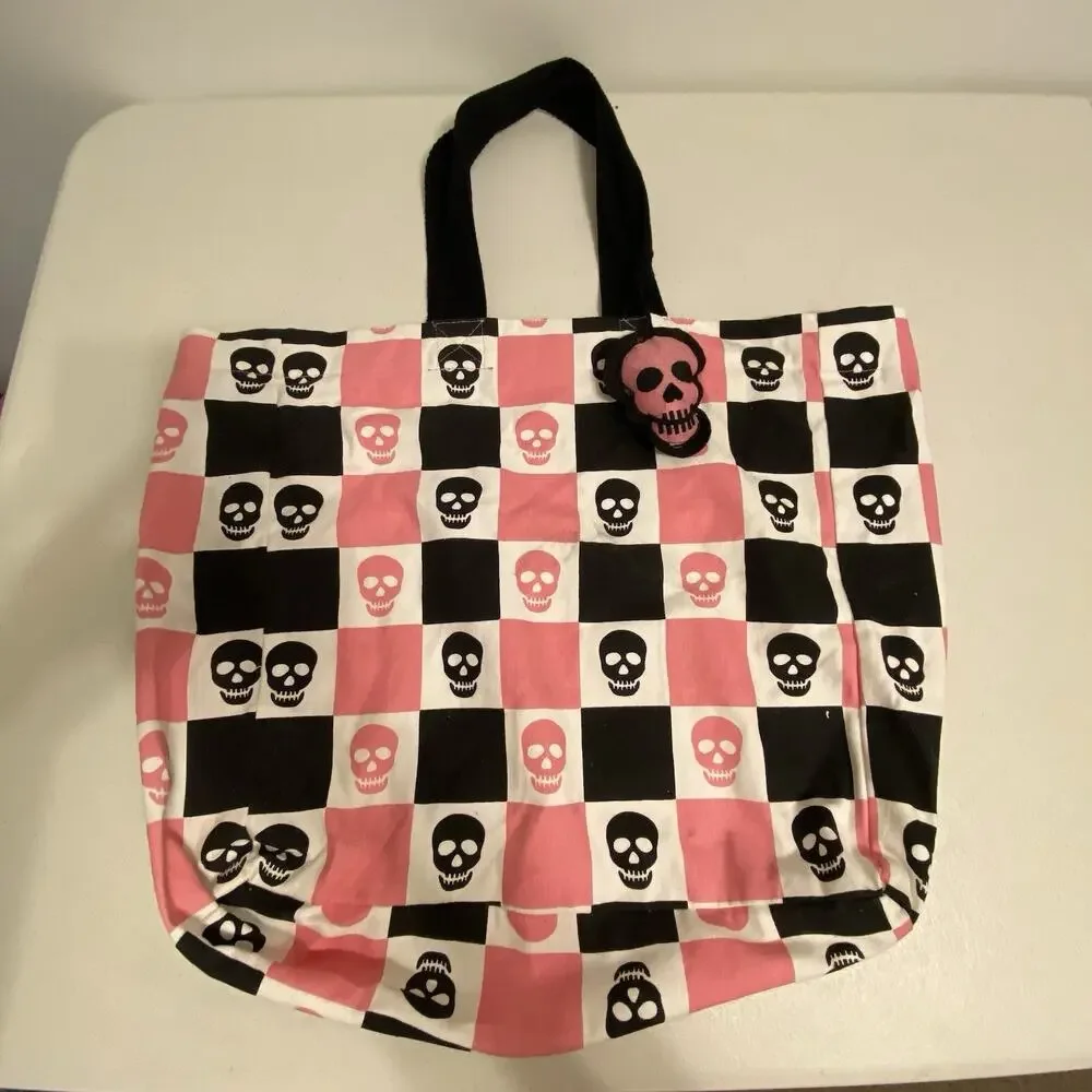 Unbranded Classic/Large Beach Tote Bag Multicolor Sugar Skull Print Bohemian